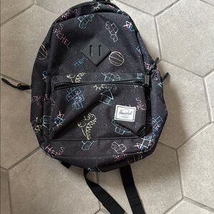 Herschel Supply Company Black Backpack with Multicolor Accents Toddler Size